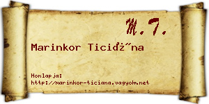 Marinkor Ticiána névjegykártya